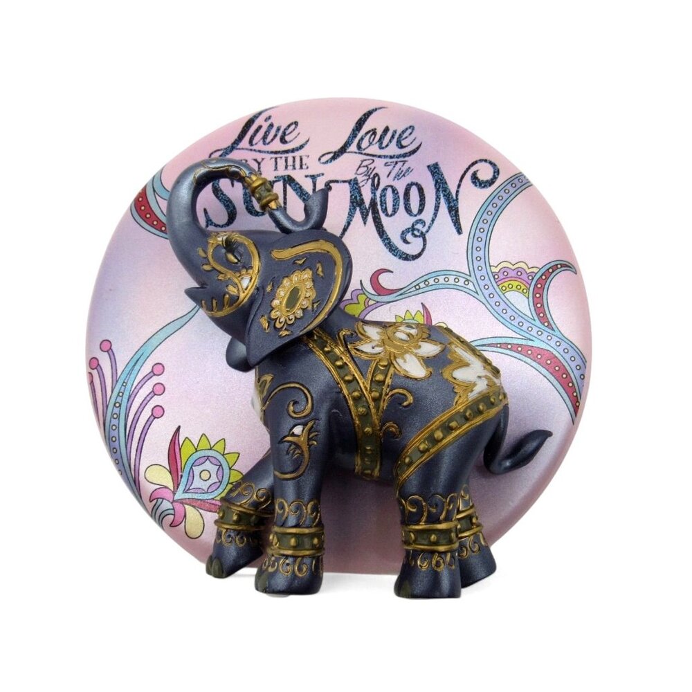 HAMILTON COLLECTION Elephant Live By The Sun Love By The Moon Figurine